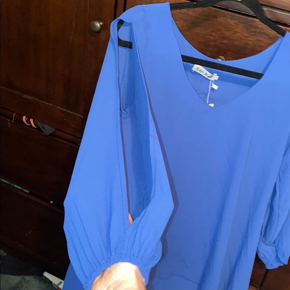 Royal Blue NWT bishop open sleeve tunic